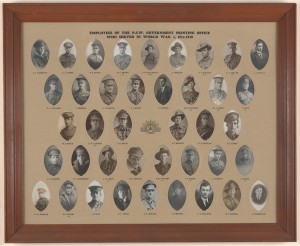 Employees if the NSW Government Printing Office who served in WWI, 1914-18.  From A4126.