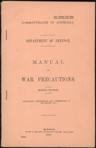 Manual of War Precautions, Second Edition’, 4/8/1915. From NRS 12060, [9/4745], A17/4293
