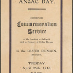 Fig 8: Anzac Day 1916 Commemoration Service program