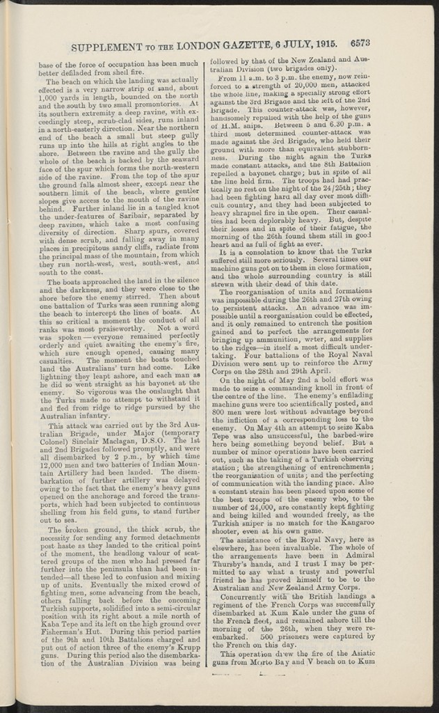 The London Gazette, July 1915, p.7 | New South Wales Anzac Centenary ...