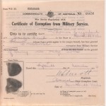 [Fig. 9] Certificate of exemption from military service, Thomas Greenbank. From NRS 20176, p.6.