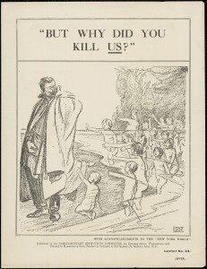 Cartoon about the sinking of the Lusitania. From NRS 12060 [9/4704] 15/6436, p.11.